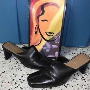 Gently worn boot-looking mules!